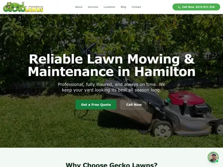 Gecko Lawns website preview